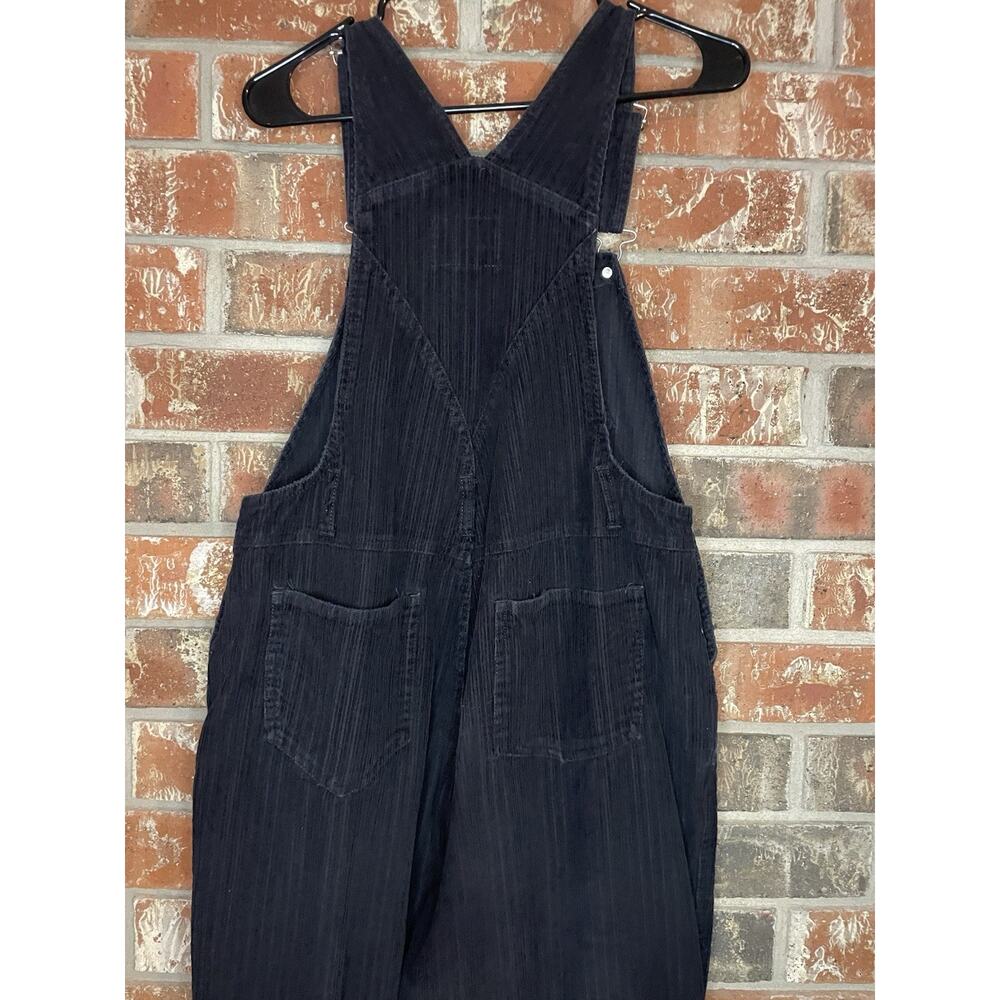 Vintage 90s Corduroy Black Bib Overalls Womens Size 10 No Excuses Y2K Grunge - Picture 2 of 6
